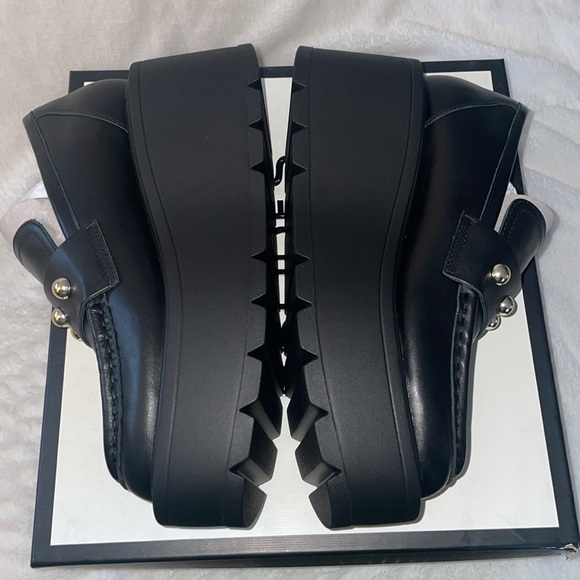 NWT J/SLIDES VICKY Black Leather Platform - Picture 13 of 16
